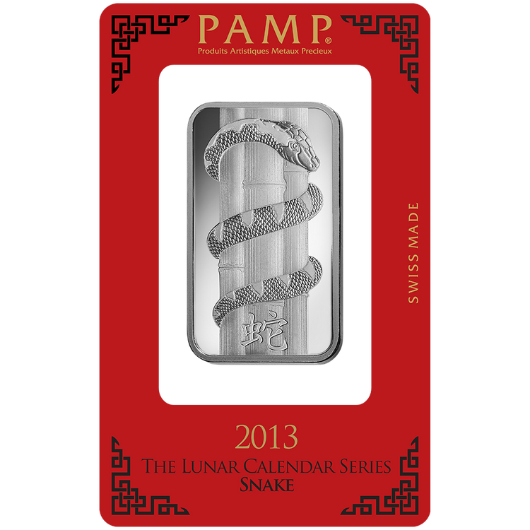 1 Unca (31,1g) PAMP Lunárna Séria 2013 Investičná strieborná tehlička