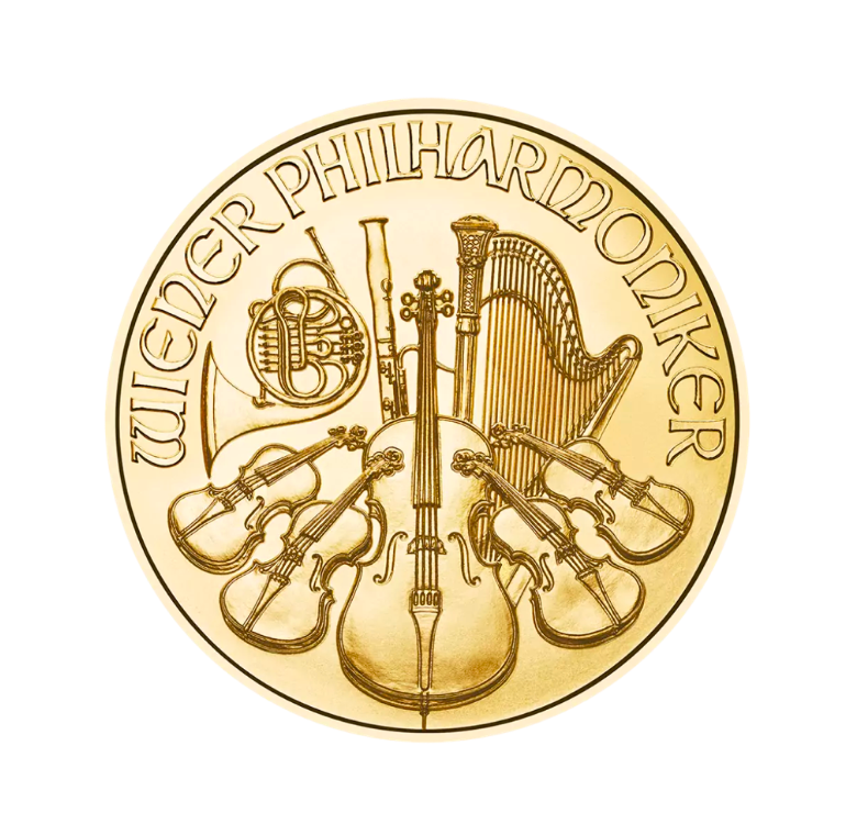 Investičná zlatá minca Wiener Philharmoniker 1 unca (31,1g) - líce, Münze Österreich