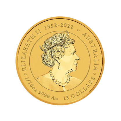 Zlatá investičná minca Rok Draka Lunárna Séria 2024 1/10 unce - rub
