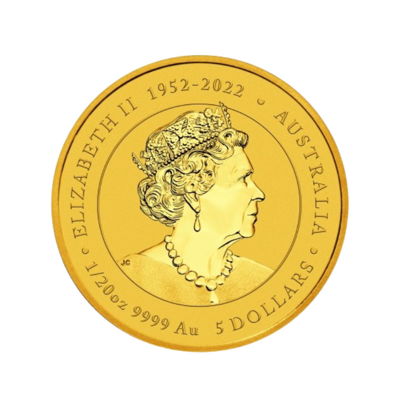 Zlatá investičná minca Rok Draka Lunárna Séria 2024 1/20 unce - rub