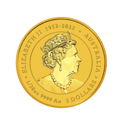 Zlatá investičná minca Rok Draka Lunárna Séria 2024 1/20 unce - rub