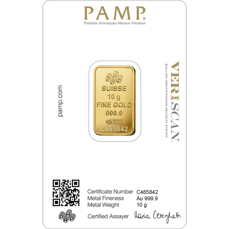 PAMP Fortuna 10g investičná zlatá tehlička - líce