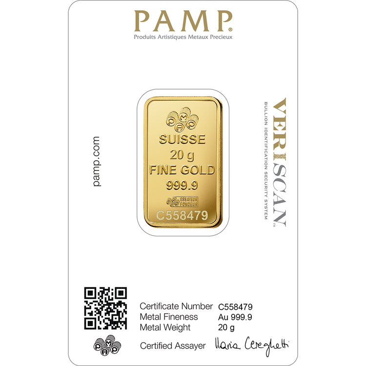 PAMP Fortuna 20g investičná zlatá tehlička - líce