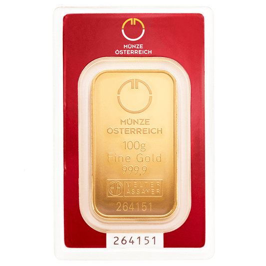 Münze Österreich 100g zlatá tehlička