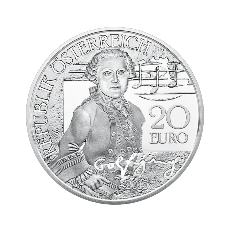 20 Euro Strieborná minca Wolfgang: Zázračné dieťa