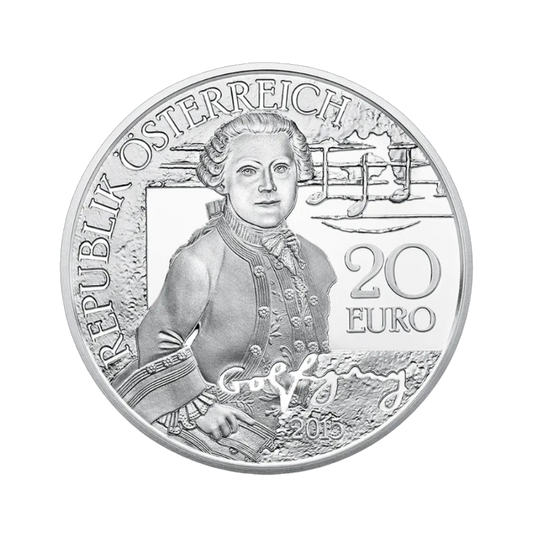 20 Euro Strieborná minca Wolfgang: Zázračné dieťa