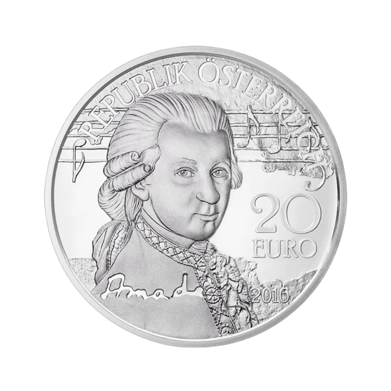 20 Euro Strieborná minca Amadé: Génius