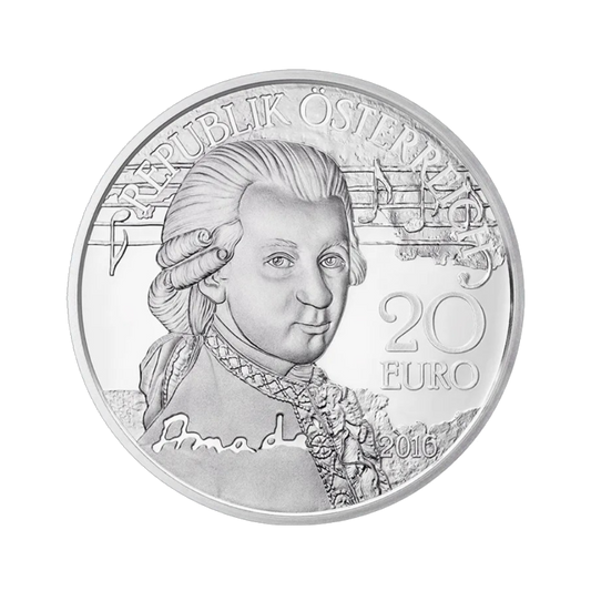 20 Euro Strieborná minca Amadé: Génius