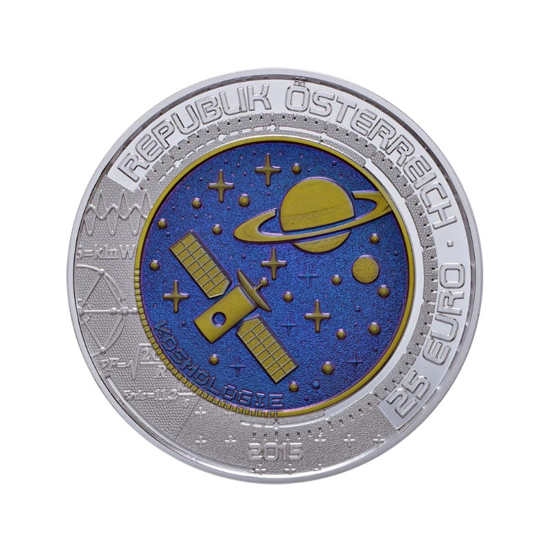 25 Euro Strieborno-niobová minca Kozmológia