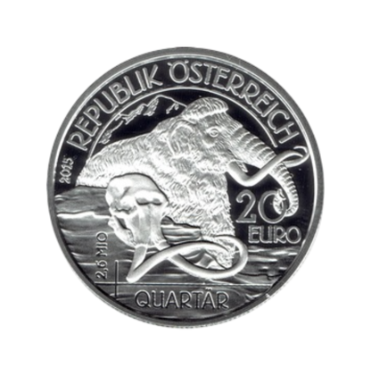20 Euro Strieborná minca Kvartér – Život na Zemi