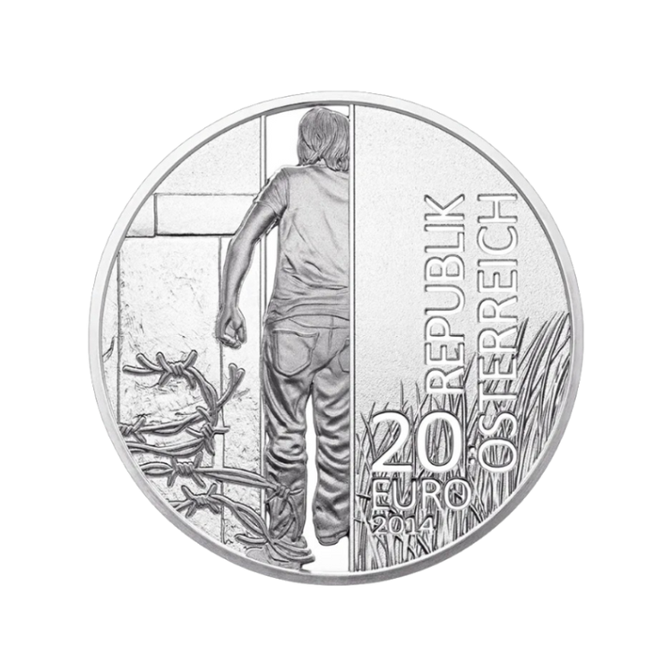 20 Euro Strieborná minca 25 rokov pádu Železnej opony