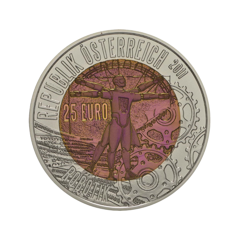 25 Euro Strieborno-niobová minca Robotika