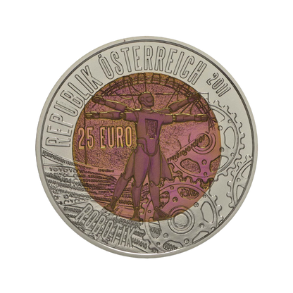 25 Euro Strieborno-niobová minca Robotika