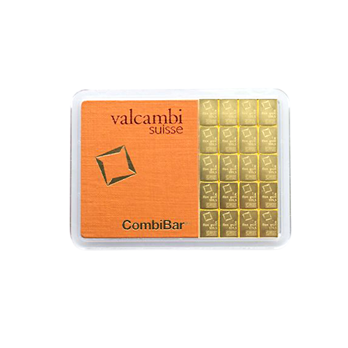 20 x 1g Valcambi Švajčiarsko investičné zlaté tehličky (CombiBar)