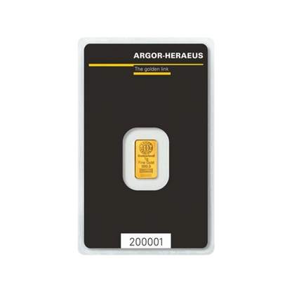 1g Argor Heraeus SA Švajčiarsko Investičná zlatá tehlička