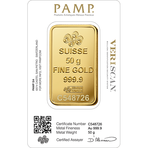 50g PAMP Fortuna Švajčiarsko investičná zlatá tehlička