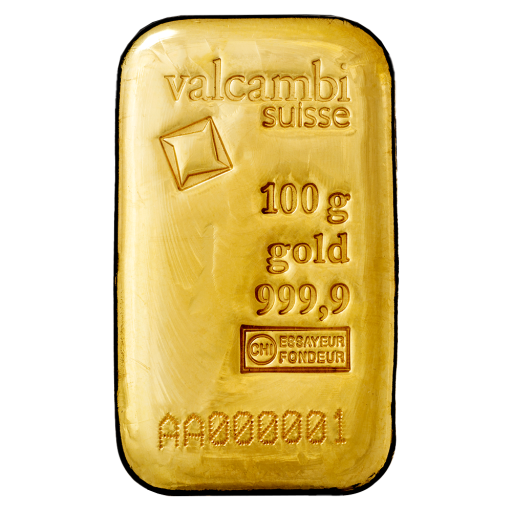 Liata zlatá investičná tehlička Valcambi 100g