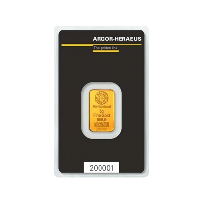 5g Argor Heraeus SA Švajčiarsko Investičná zlatá tehlička