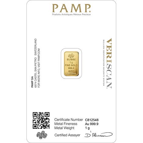 1g PAMP Fortuna Švajčiarsko investičná zlatá tehlička