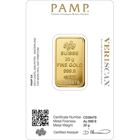 20g PAMP Fortuna Švajčiarsko investičná zlatá tehlička