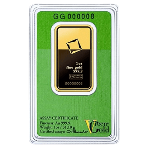 Investičná zlatá tehlička Valcambi Green Gold 1 Unca (31,1g)