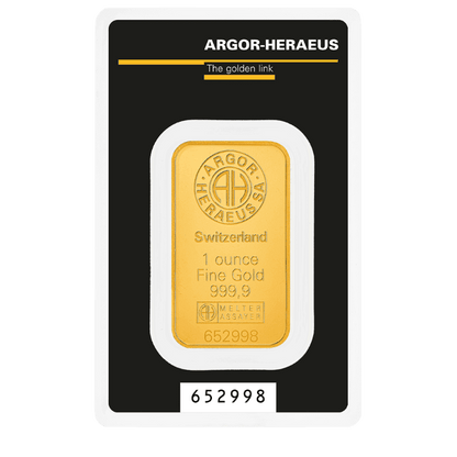 Investičná zlatá tehlička Argor Heraeus Kinebar 1 Unca (31,1g)
