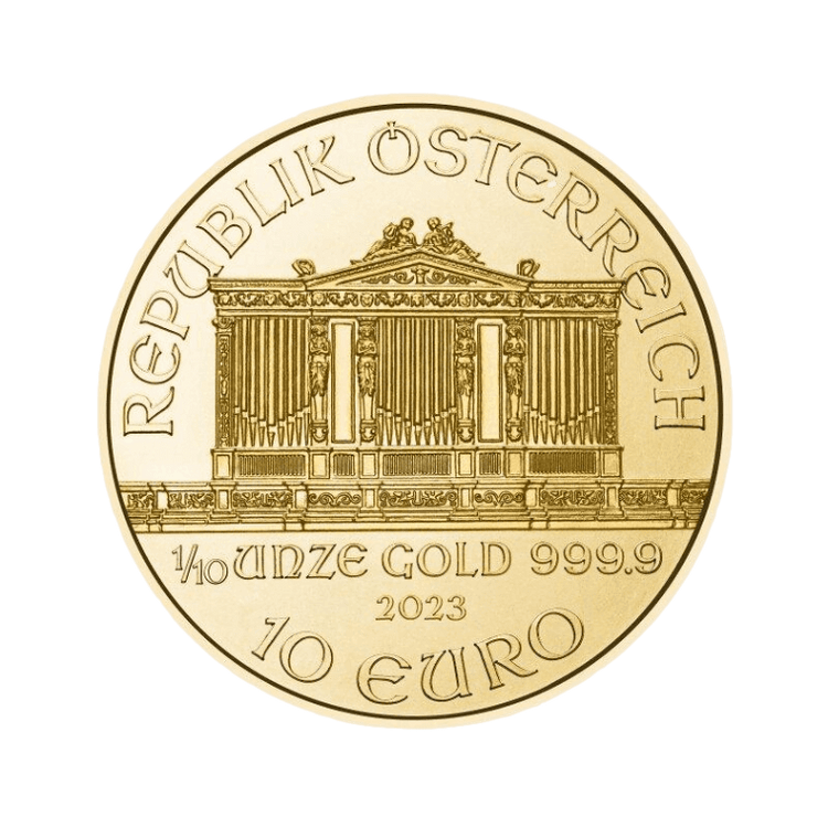Zlatá investičná minca Wiener Philharmoniker 1/10 Unce 
