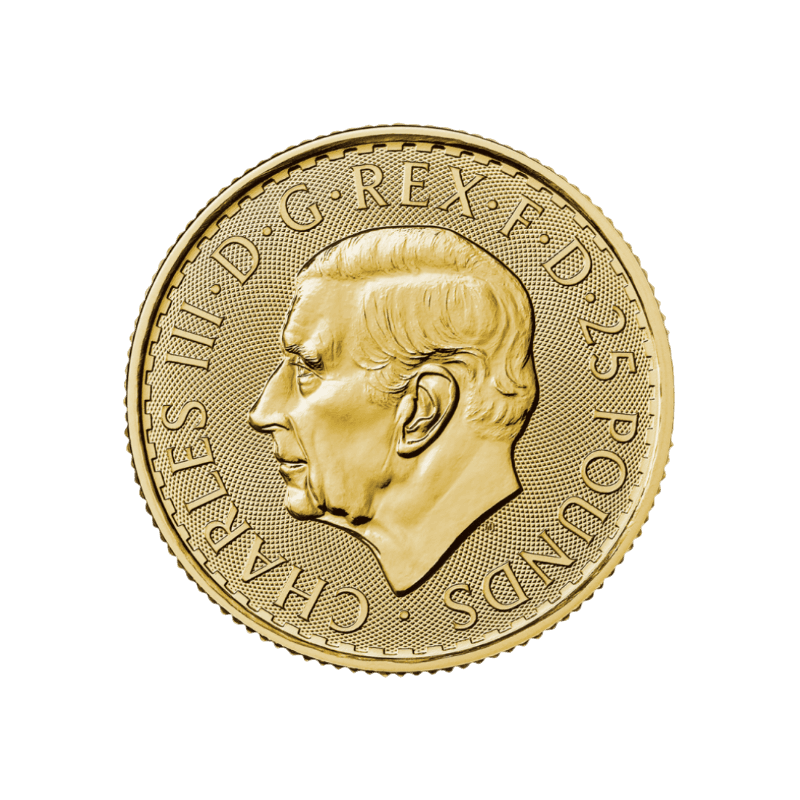 Zlatá investičná minca Britannia - Kráľ Karol III. 1/4 Unce