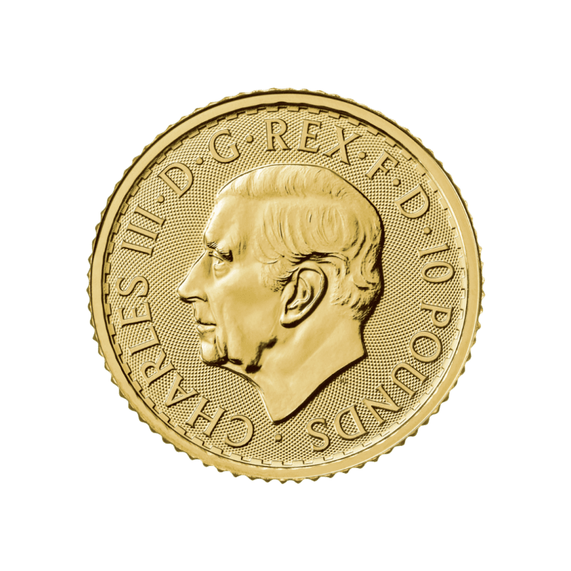 Zlatá investičná minca Britannia - Kráľ Karol III. 1/10 Unce