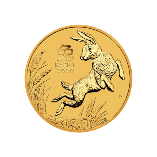 Zlatá investičná minca Rok Zajaca Lunárna Séria 2023 1/4 Unce 