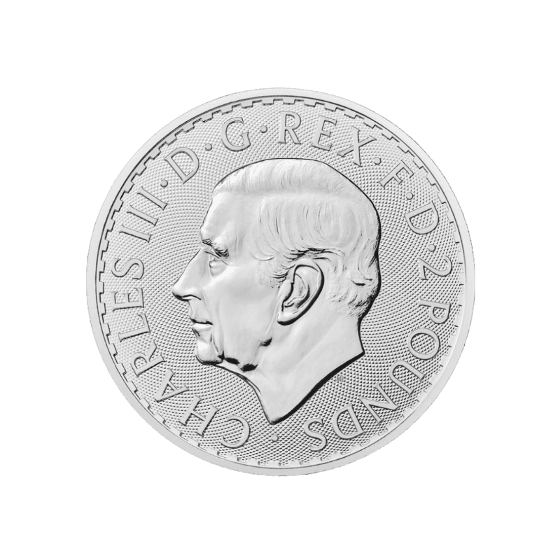 Strieborná investičná minca Britannia - Kráľ Karol III. 1 Unca (31,1g)