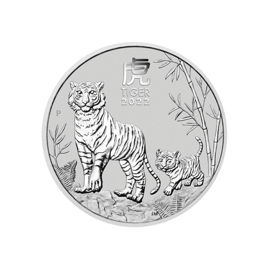 Strieborná investičná minca Rok Tigra Lunárna Séria 2022 5 Uncí (155,5g)